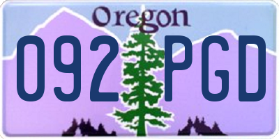 OR license plate 092PGD