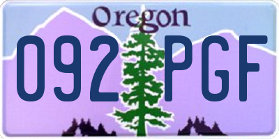 OR license plate 092PGF