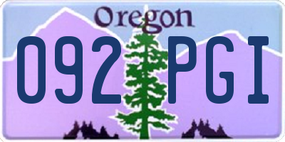 OR license plate 092PGI