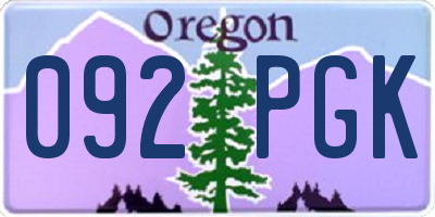 OR license plate 092PGK