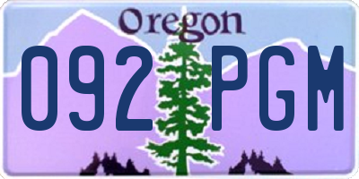 OR license plate 092PGM
