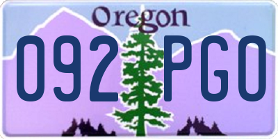 OR license plate 092PGO