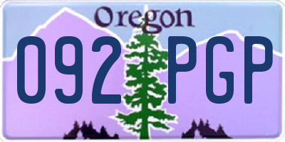 OR license plate 092PGP