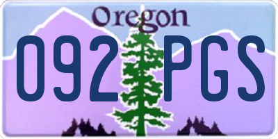 OR license plate 092PGS