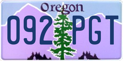 OR license plate 092PGT