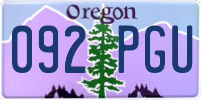 OR license plate 092PGU