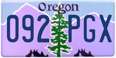OR license plate 092PGX