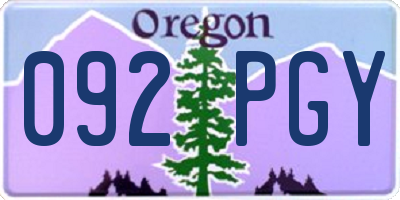 OR license plate 092PGY