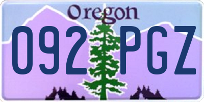 OR license plate 092PGZ