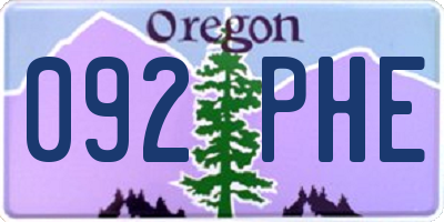 OR license plate 092PHE