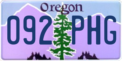 OR license plate 092PHG