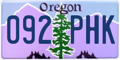 OR license plate 092PHK