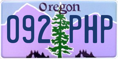 OR license plate 092PHP