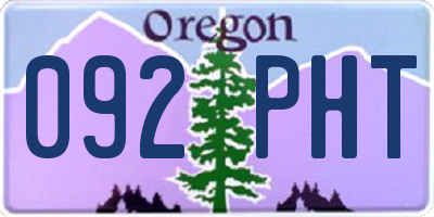 OR license plate 092PHT