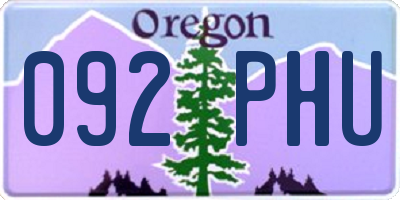 OR license plate 092PHU