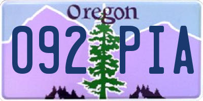 OR license plate 092PIA