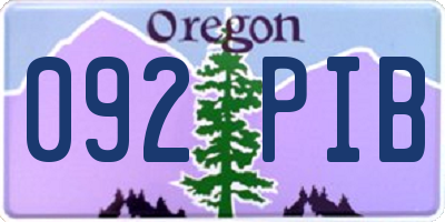 OR license plate 092PIB