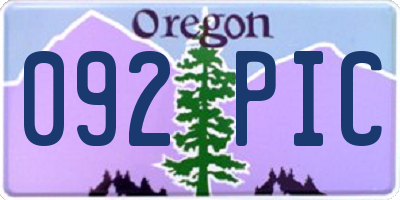 OR license plate 092PIC