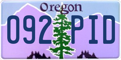 OR license plate 092PID