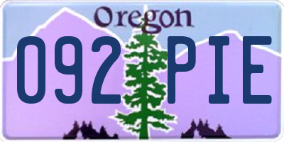 OR license plate 092PIE