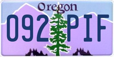 OR license plate 092PIF