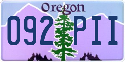 OR license plate 092PII