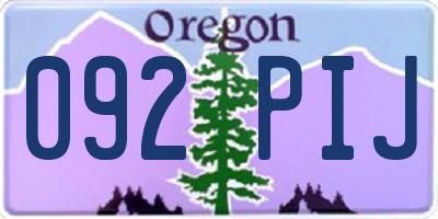 OR license plate 092PIJ