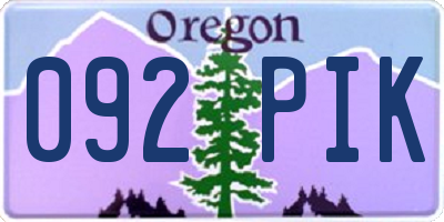 OR license plate 092PIK