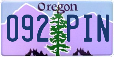 OR license plate 092PIN