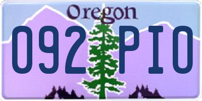 OR license plate 092PIO
