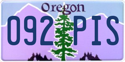 OR license plate 092PIS