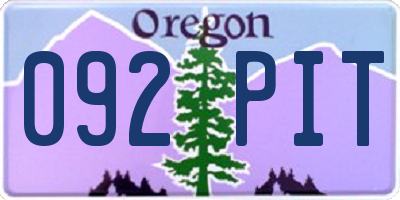 OR license plate 092PIT