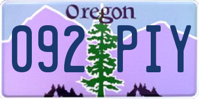 OR license plate 092PIY