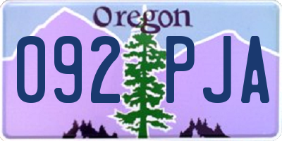 OR license plate 092PJA