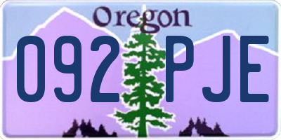 OR license plate 092PJE