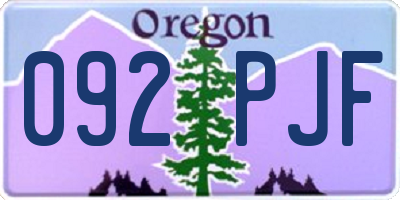 OR license plate 092PJF