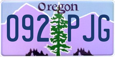 OR license plate 092PJG