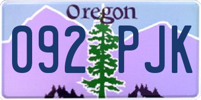OR license plate 092PJK