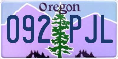 OR license plate 092PJL