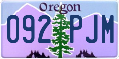 OR license plate 092PJM