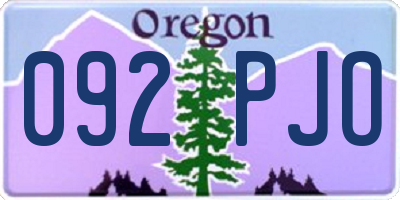 OR license plate 092PJO