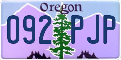 OR license plate 092PJP