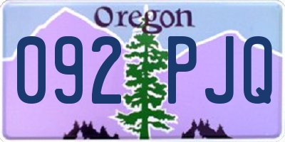 OR license plate 092PJQ