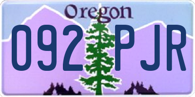 OR license plate 092PJR