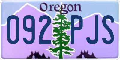 OR license plate 092PJS