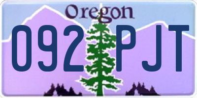 OR license plate 092PJT