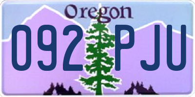 OR license plate 092PJU