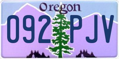 OR license plate 092PJV