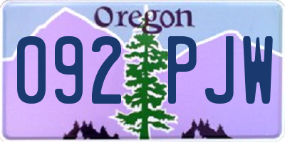 OR license plate 092PJW