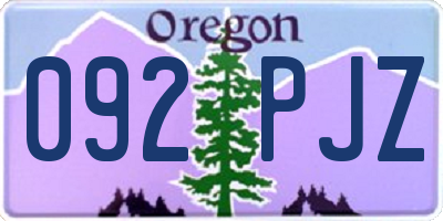 OR license plate 092PJZ